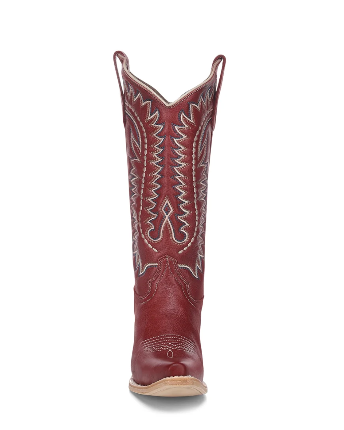 Womans Leather Circle G Embroidery Snip Toe cowboy boots in Red - Texas Western New Zealand