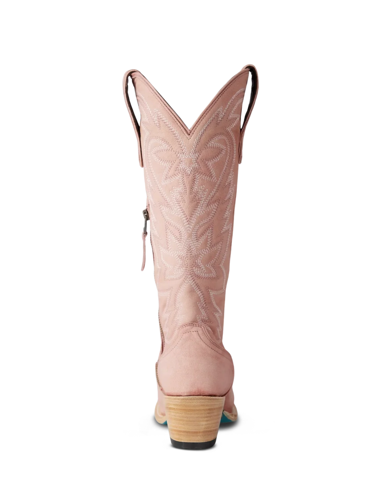 Lane Boots: Womans leather cowboy boot in blush pink with western stitching and embroidery - Texas Western New Zealand