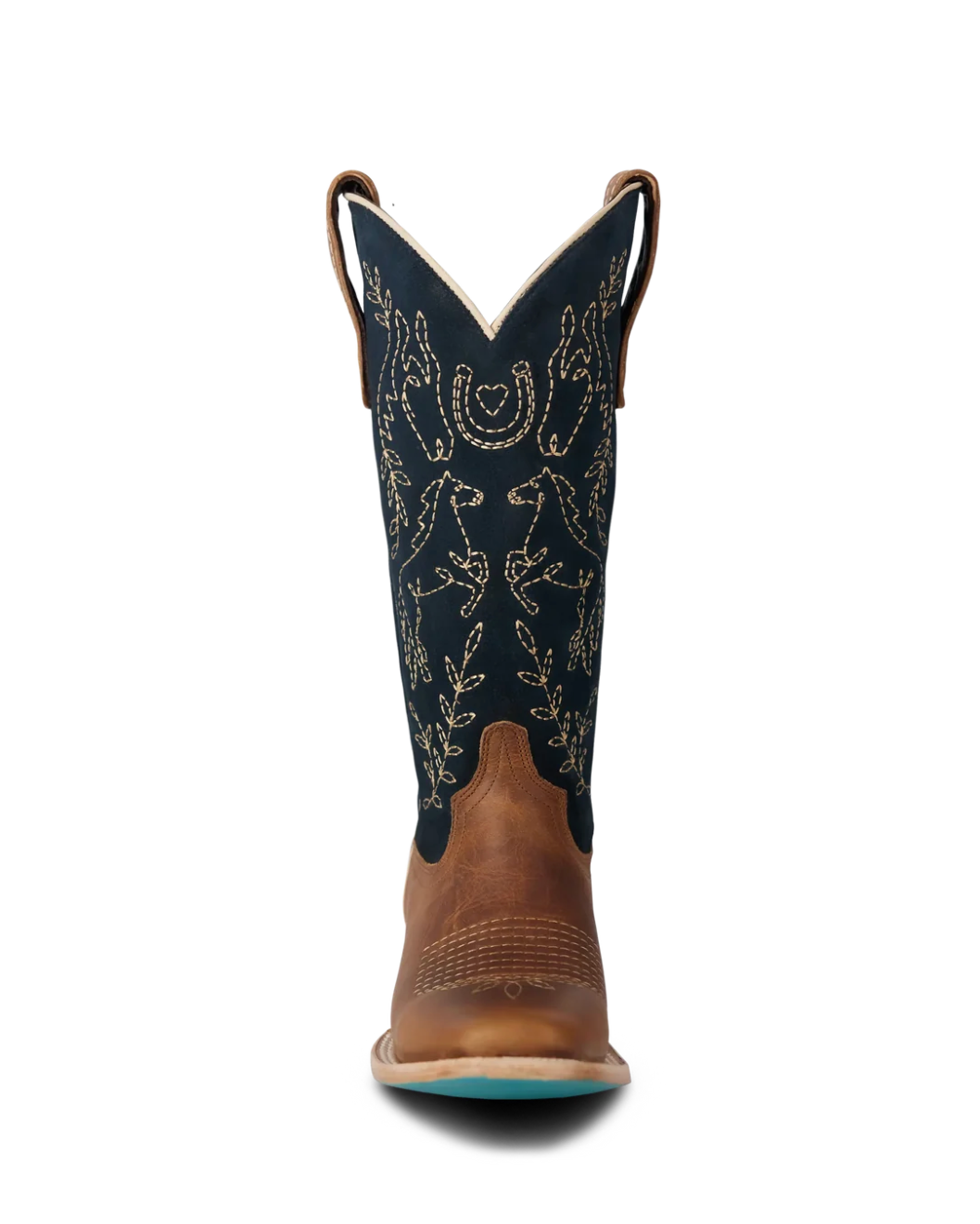 Lane Boots: Bridlewood Square Toe Leather Cowboy Boots in the colour Desert Clay and Navy - Texas Western New Zealand