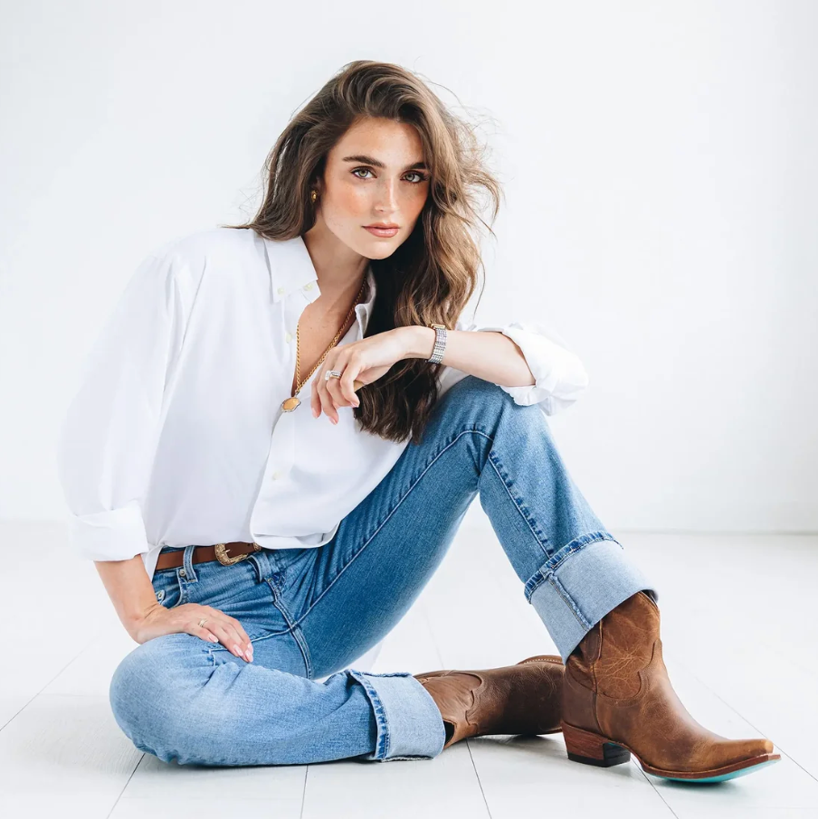 Lane Boots: Emma Jane  Leather Cowboy Booties in the colour Desert Clay - Texas Western New Zealand