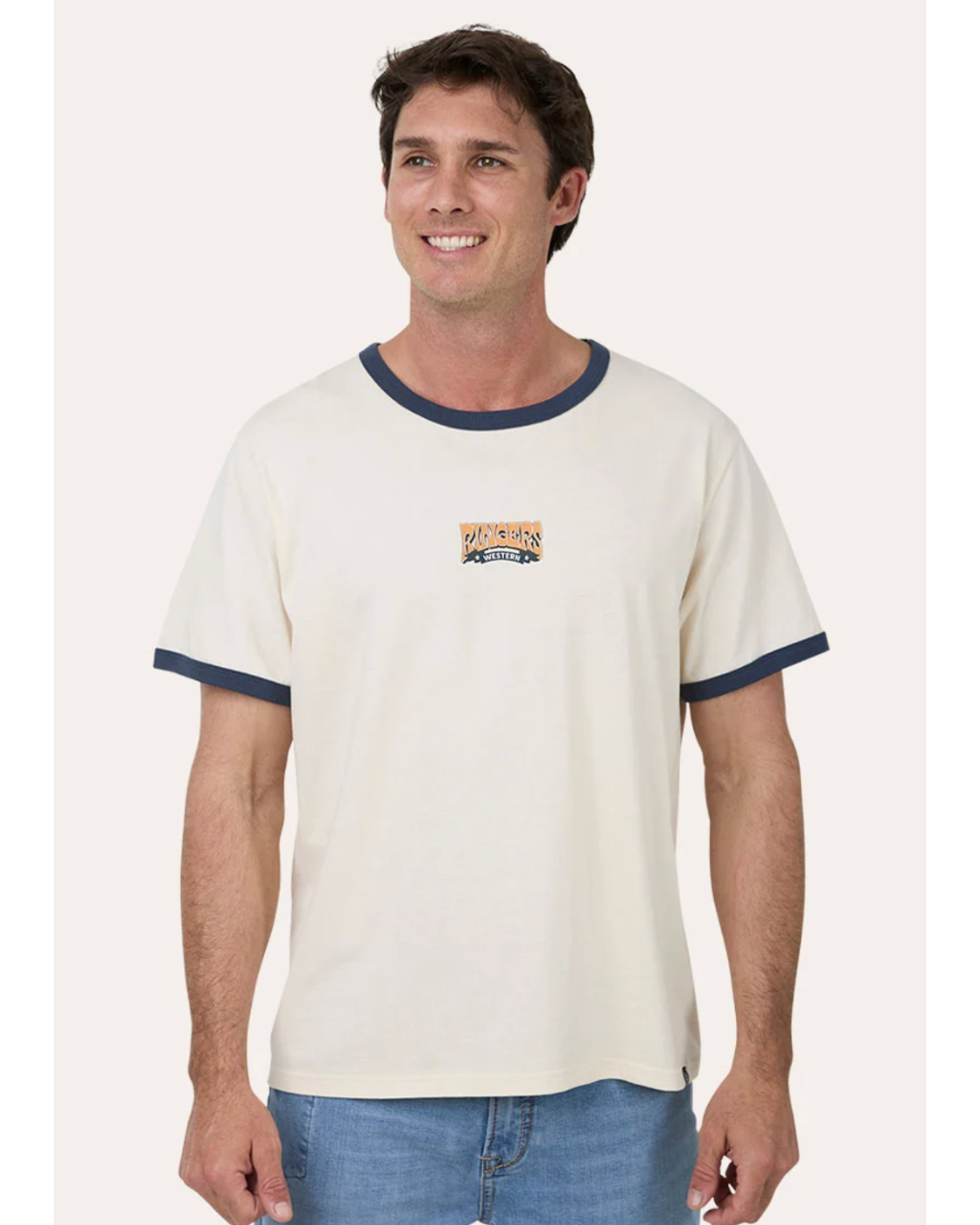 Ringers Western: Dust N Ropes Mens Western Ringer T-Shirt. 100% Cotton - Texas Western Apparel New Zealand