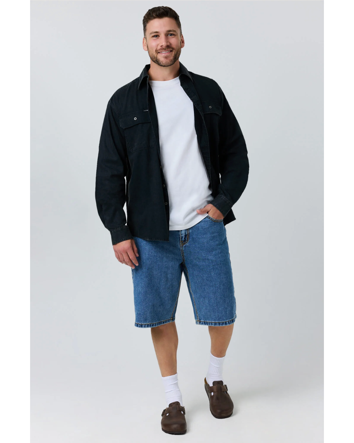 Ringers Western: Mens 100% Cotton knee length denim shorts in classic blue - Texas Western New Zealand