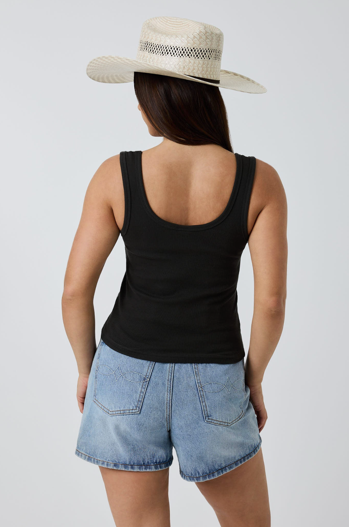 Ringers Western: Womans Roxy Studded Tank - Washed Black - 
Texas Western Apparel New Zealand
