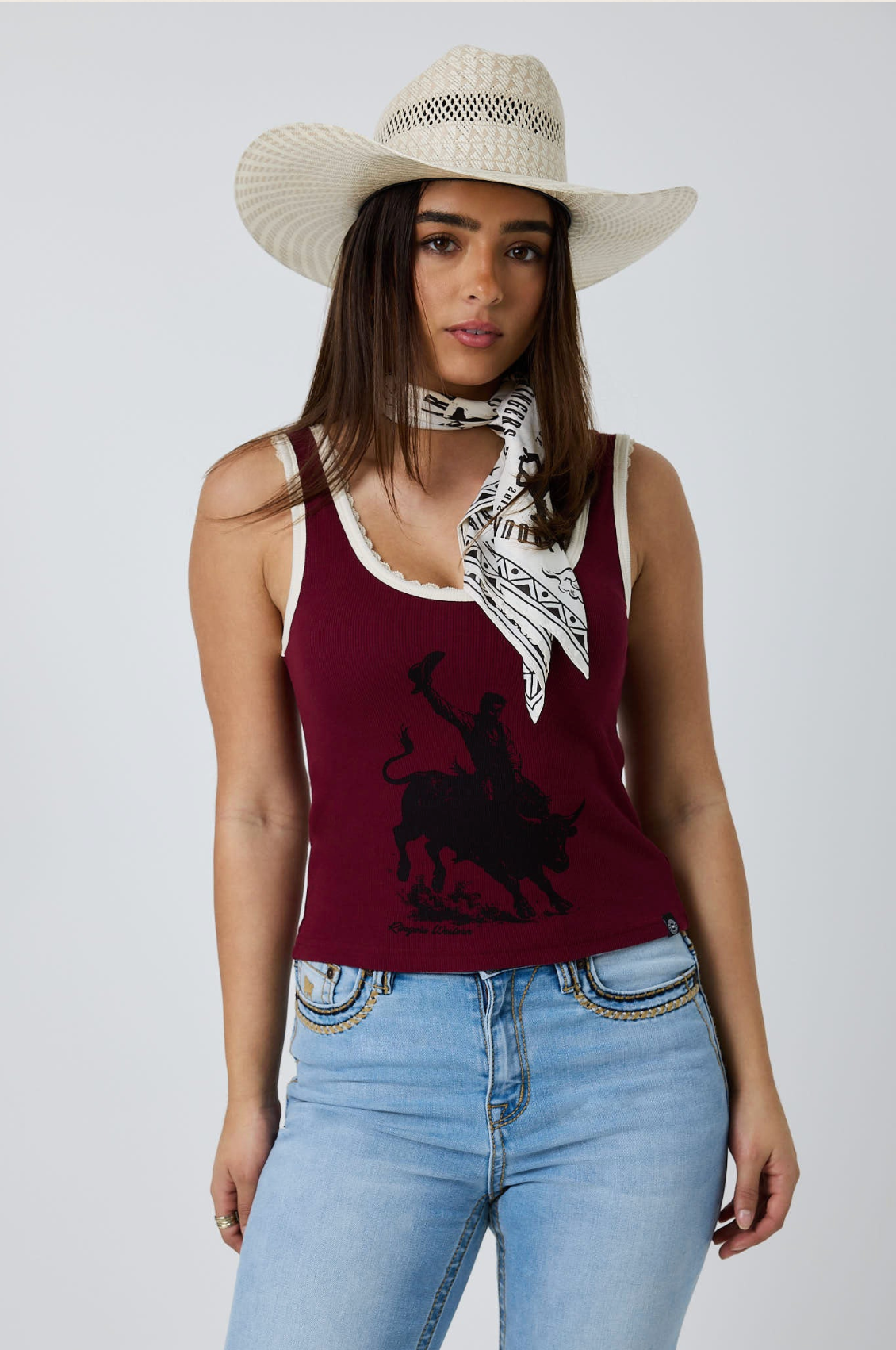 Ringers Western: Womans Ridin' Dirty Rib Scoop Neck Tank