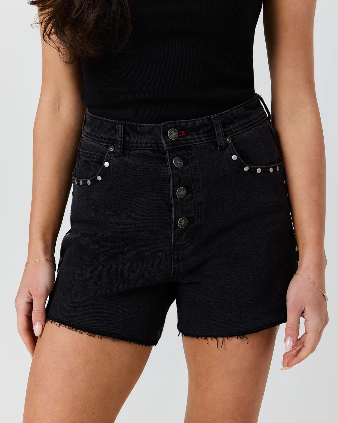 Ringers Western: Womans Roxy Studded Denim Shorts - Texas Western New Zealand
