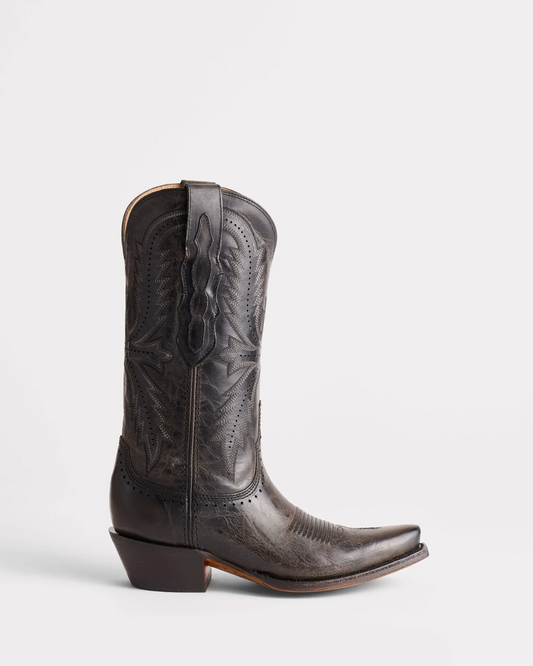 Lucchese: Womans "Marcella" Leather Cowboy Boots in Chocolate with western stitching - Texas Western New Zealand
