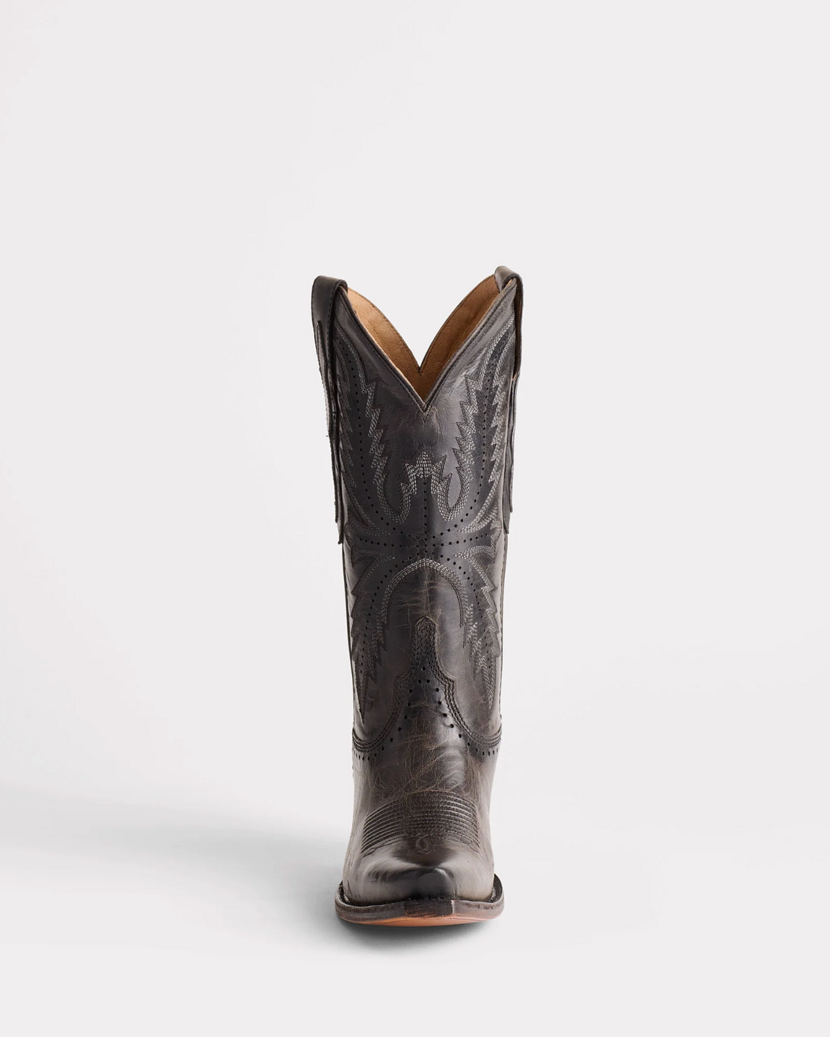 Lucchese: Womans "Marcella" Leather Cowboy Boots in Chocolate with western stitching - Texas Western New Zealand