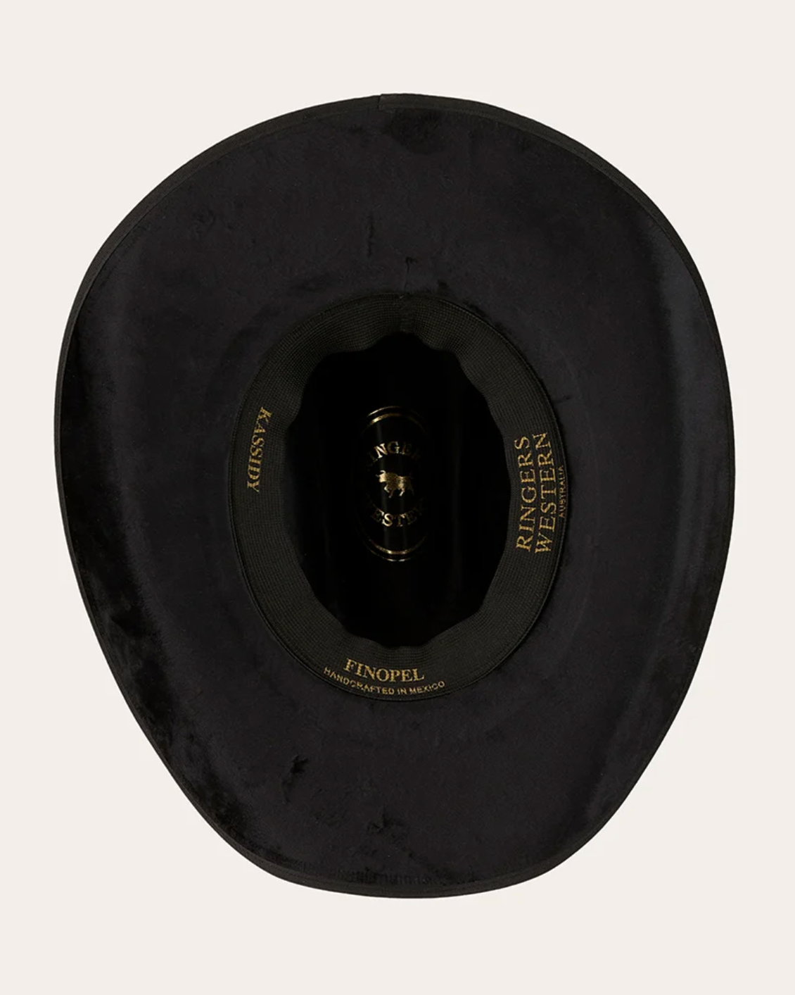 Ringers Western: "Kassidy" Cowboy hat made from finopel velour in the colour black with decretive studs in silver and turquoise - Texas Western Apparel New Zealand
