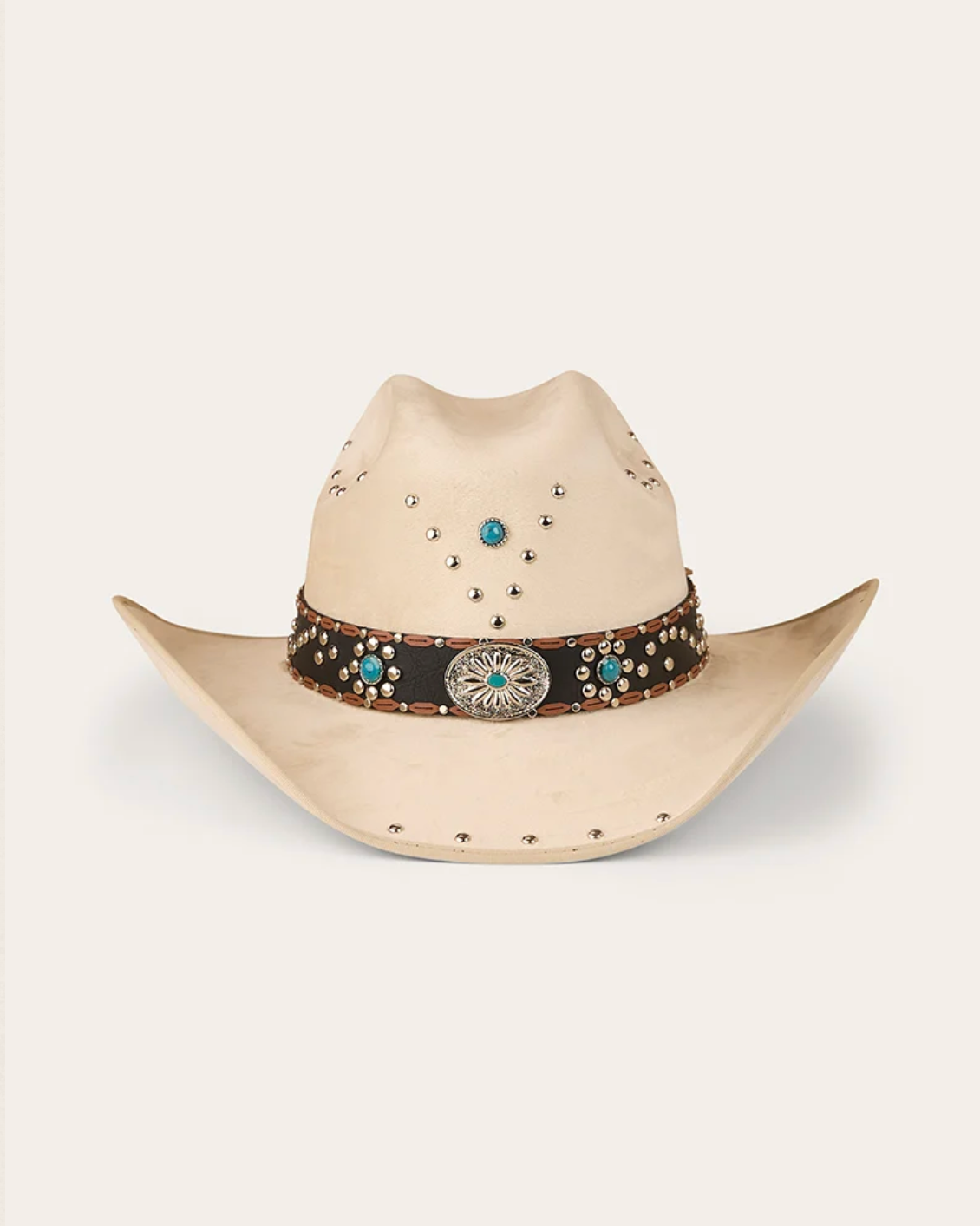 Ringers Western: "Kassidy" Cowboy hat made from finopel valour in the colour silverbelly/cream with a western hat band - Texas Western Apparel New Zealand