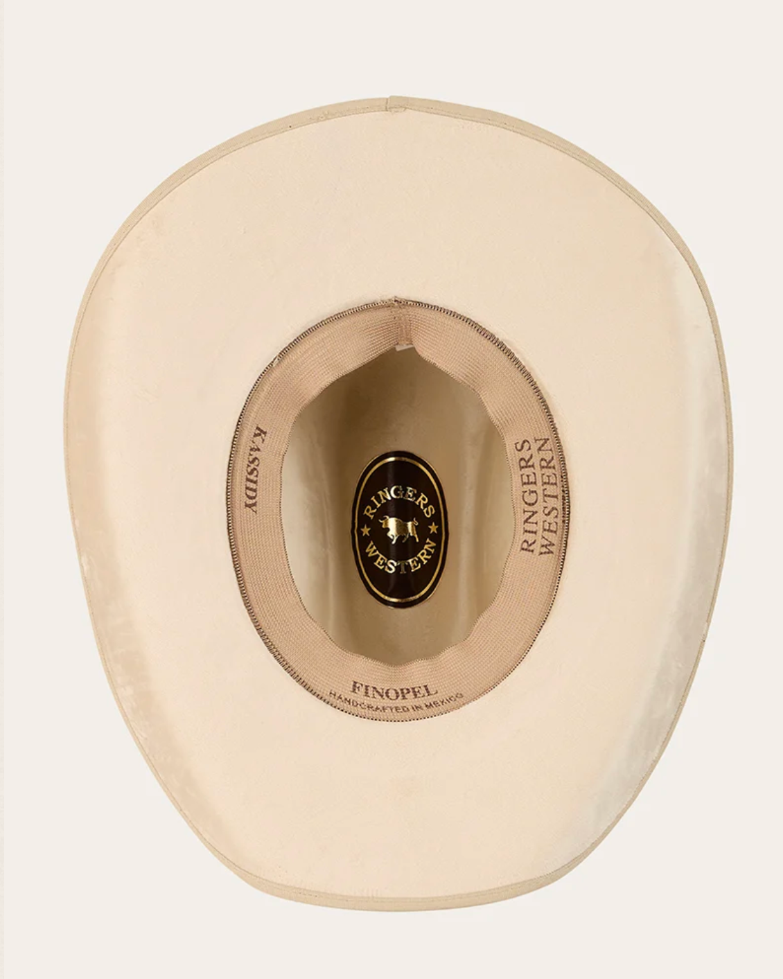 Ringers Western: "Kassidy" Cowboy hat made from finopel valour in the colour silverbelly/cream with a western hat band - Texas Western Apparel New Zealand