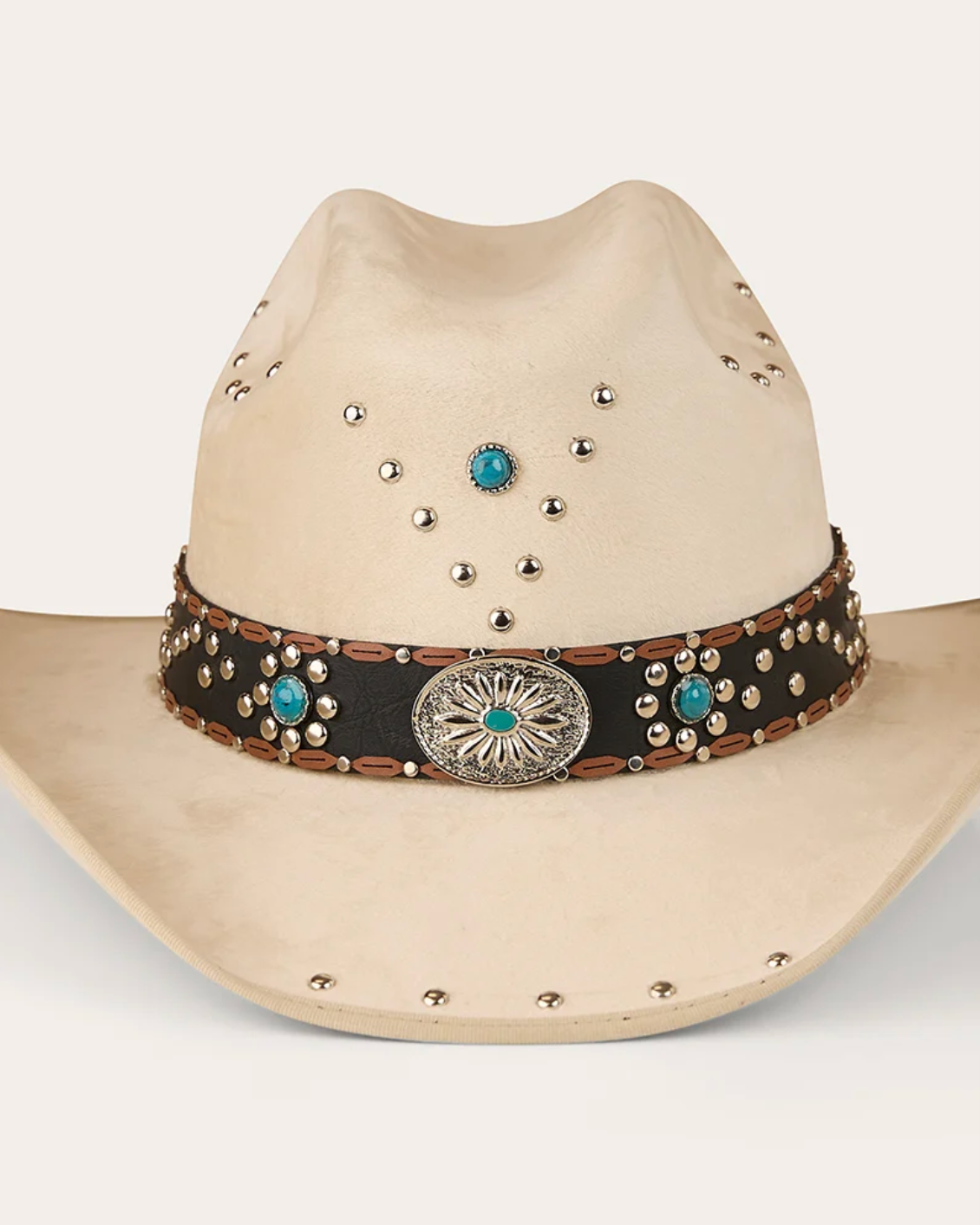 Ringers Western: "Kassidy" Cowboy hat made from finopel valour in the colour silverbelly/cream with a western hat band - Texas Western Apparel New Zealand
