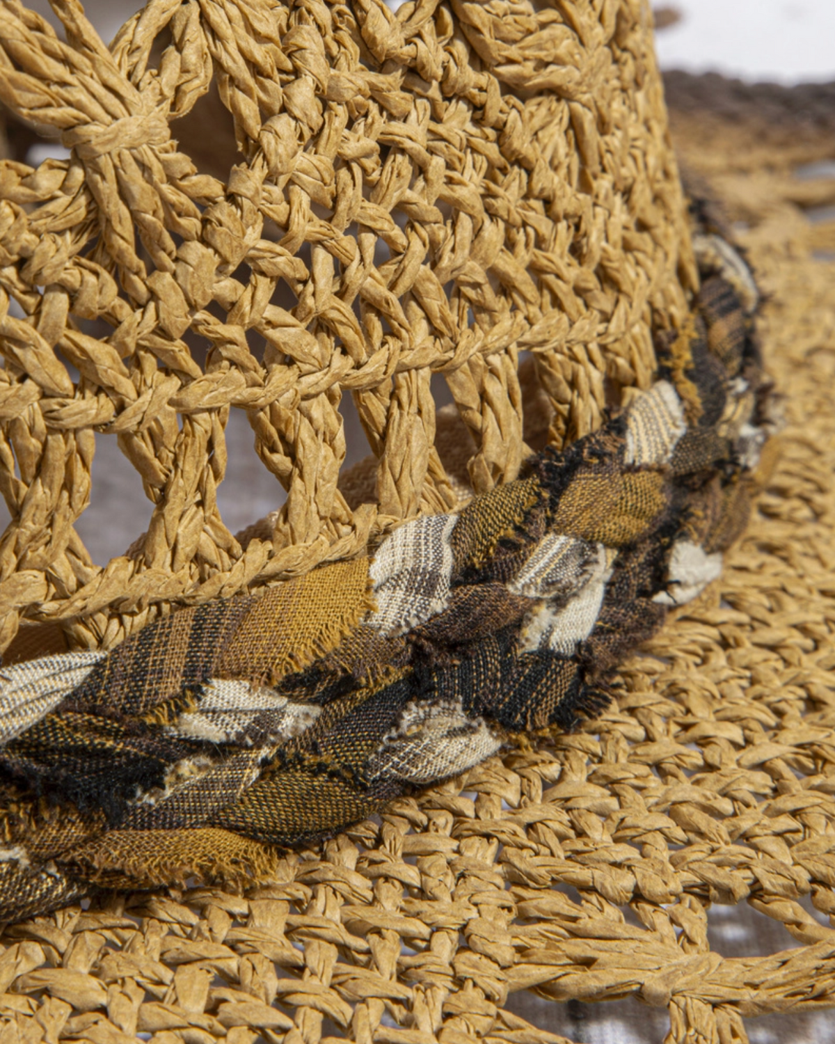 Anarchy Street: Lattice Weave Cowboy Hat with Plaid Braided Band