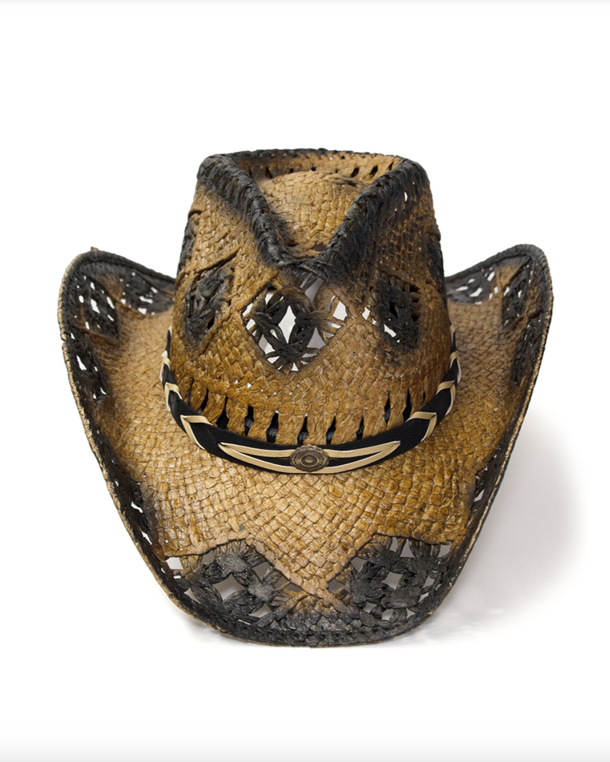 Straw Western Pinch Front Hat