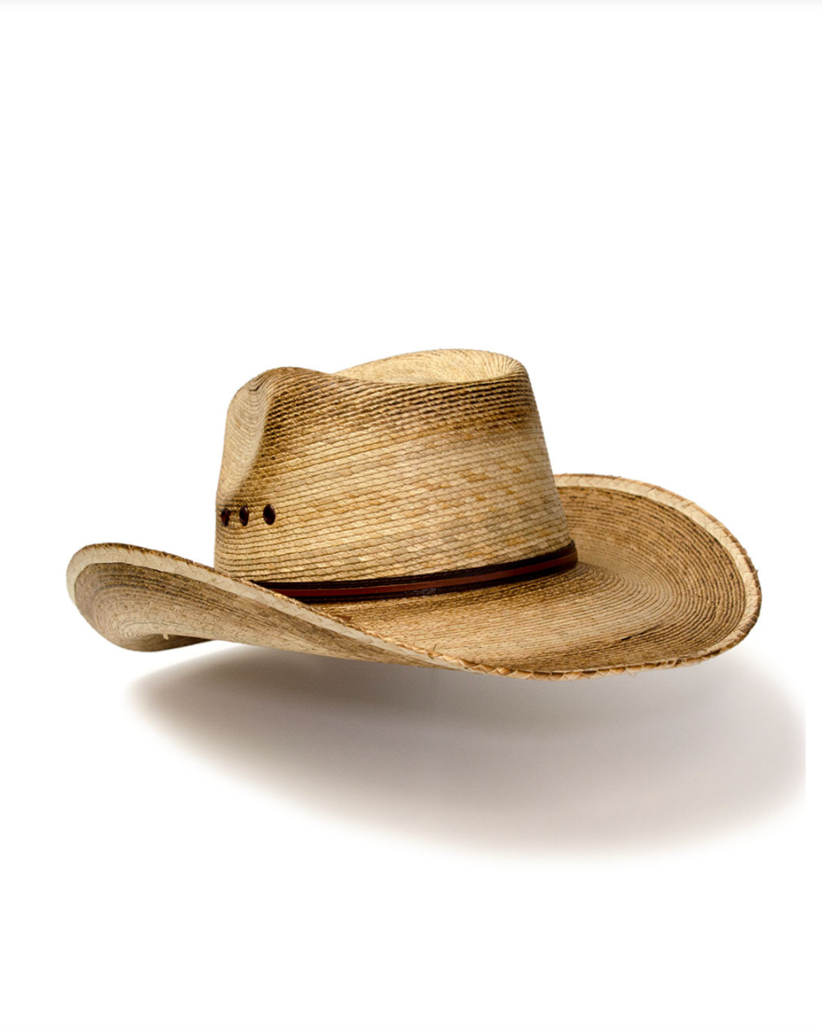 Brown straw hat on a white background