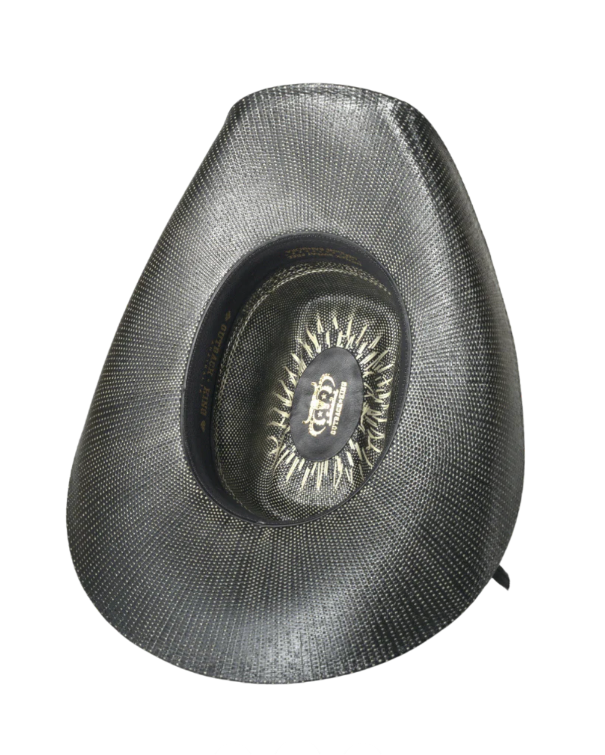 Outback King: Bangora Straw Cattleman Cowboy Hat in the colour black/white with a Black Hat Band - Texas Western New Zealand 