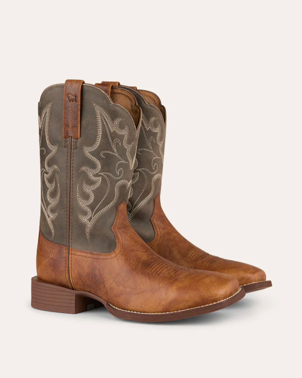 Ringers Western: Mens "Wilko" Square Toe Leather Cowboy Boots in Tan/Brown - Texas Western New Zealand