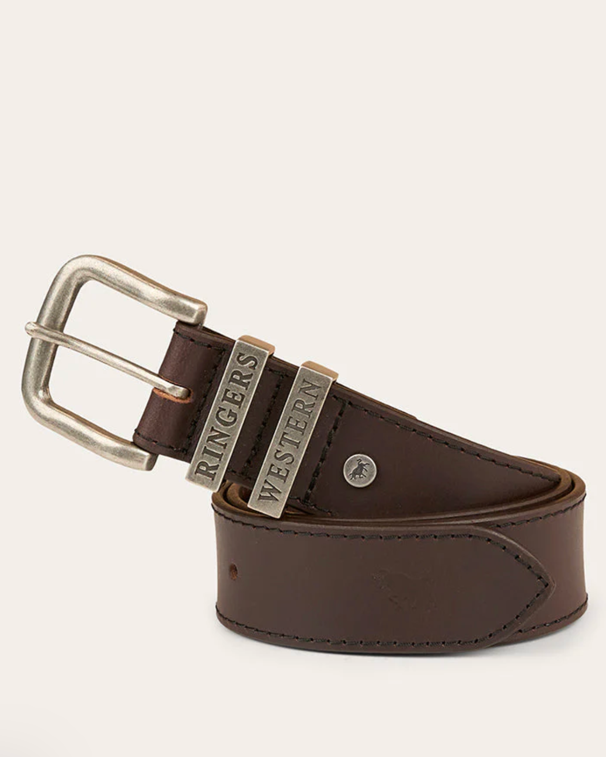Ringers Western: "James" Genuine Leather Belt in the colour Dark Brown - Texas Western New Zealand
