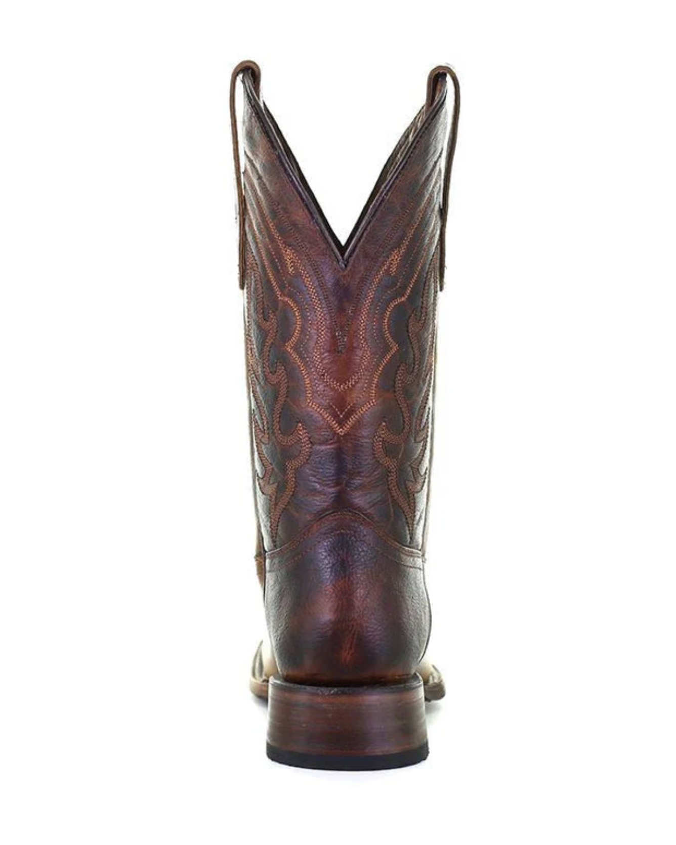 Circle G: Mens Square Toe Leather Cowboy Boots in Brown with Western stitching - Texas Western New Zealand