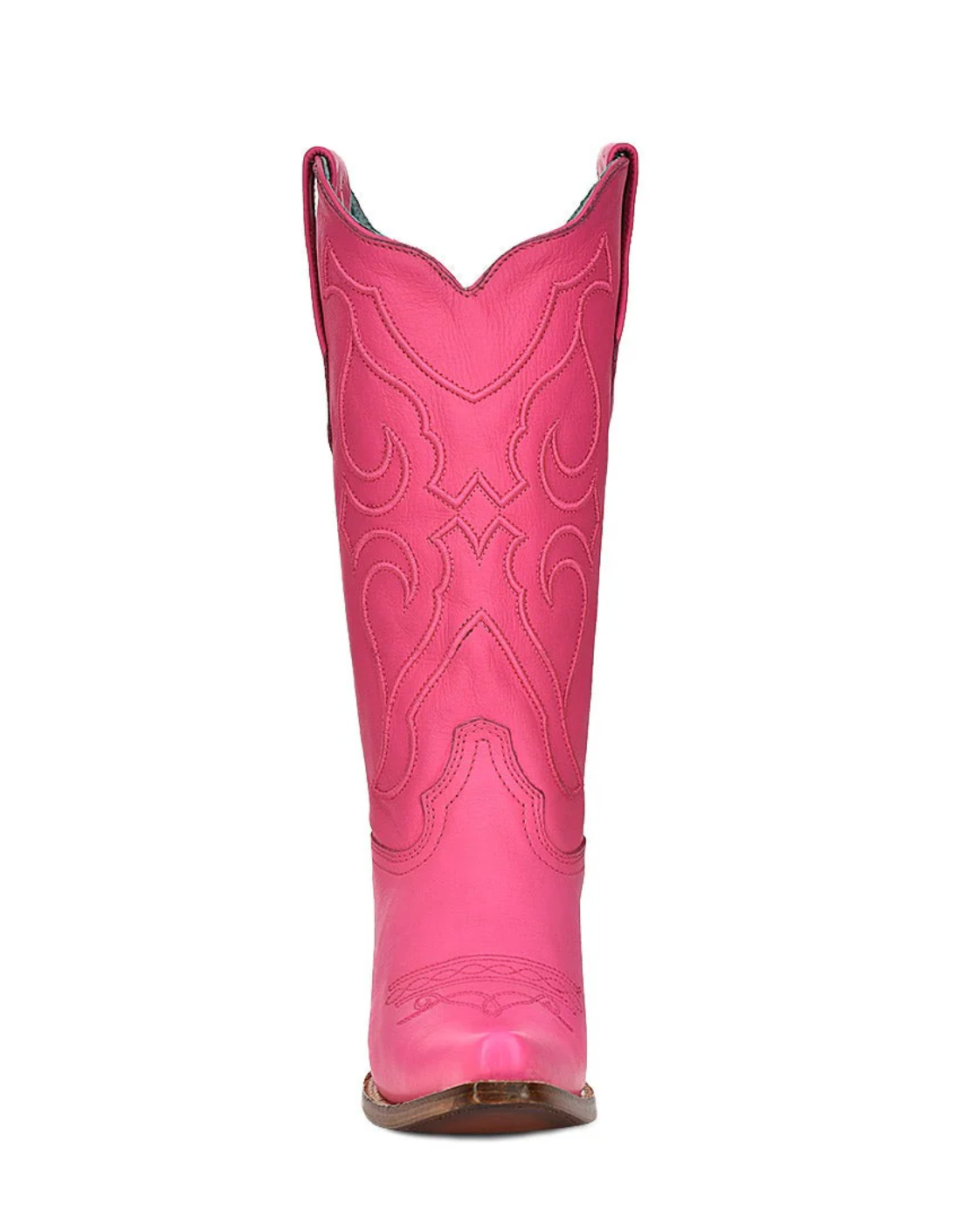 Corral: Womans Snip Toe Leather Cowboy Boots in Hot Pink with Western Stitching - Texas Western New Zealand