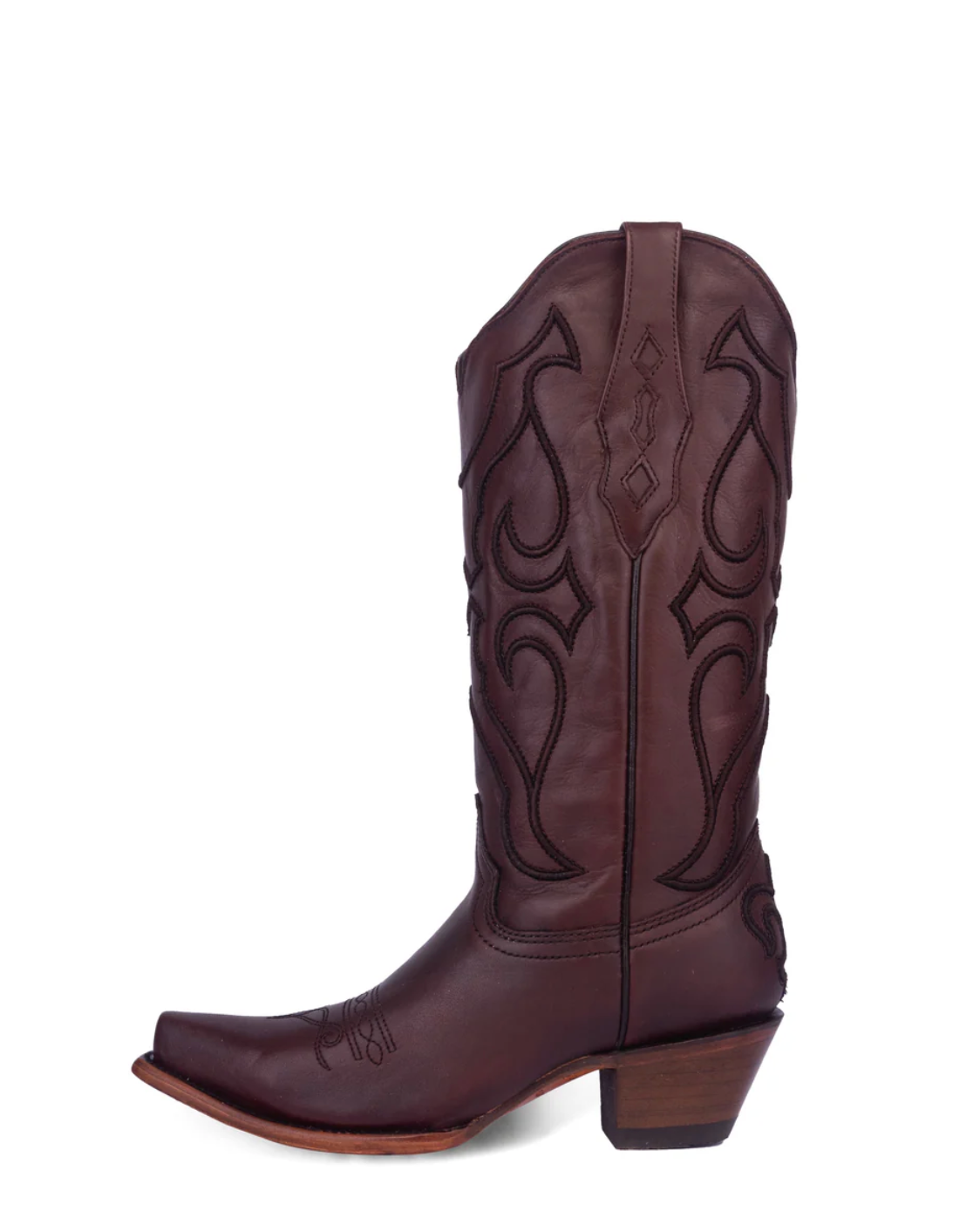 Corral: Womans Snip toe Cowboy Boots in Chocolate with Western Stitching - Texas Western New Zealand 