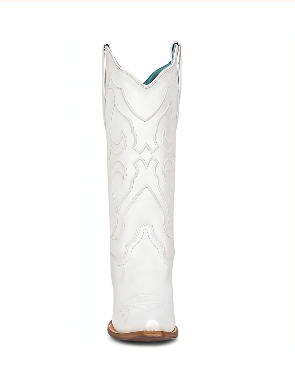 Corral: Women's White Leather Cowboy Boots with a Snip Toe and white western stitching - Texas Western New Zealand