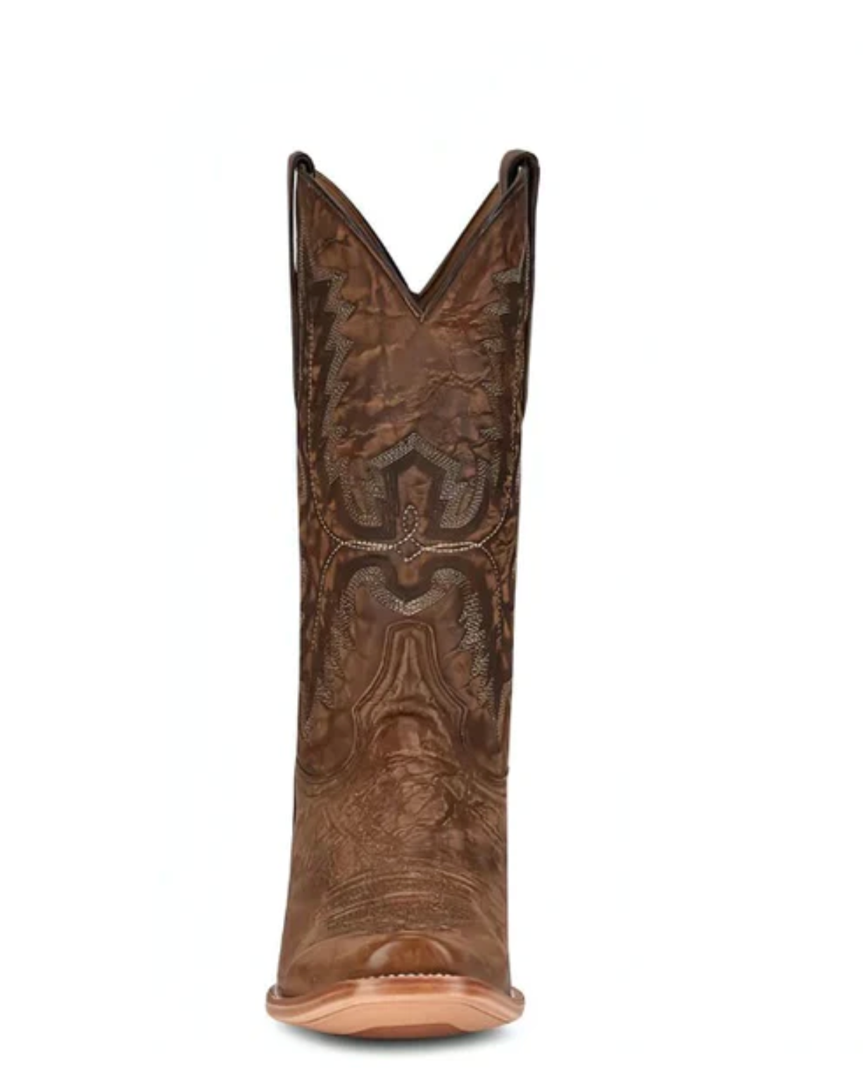 Corral: Men's narrow square toe leather cowboy boots in chocolate brown with western embroidery - Texas Western New Zealand 