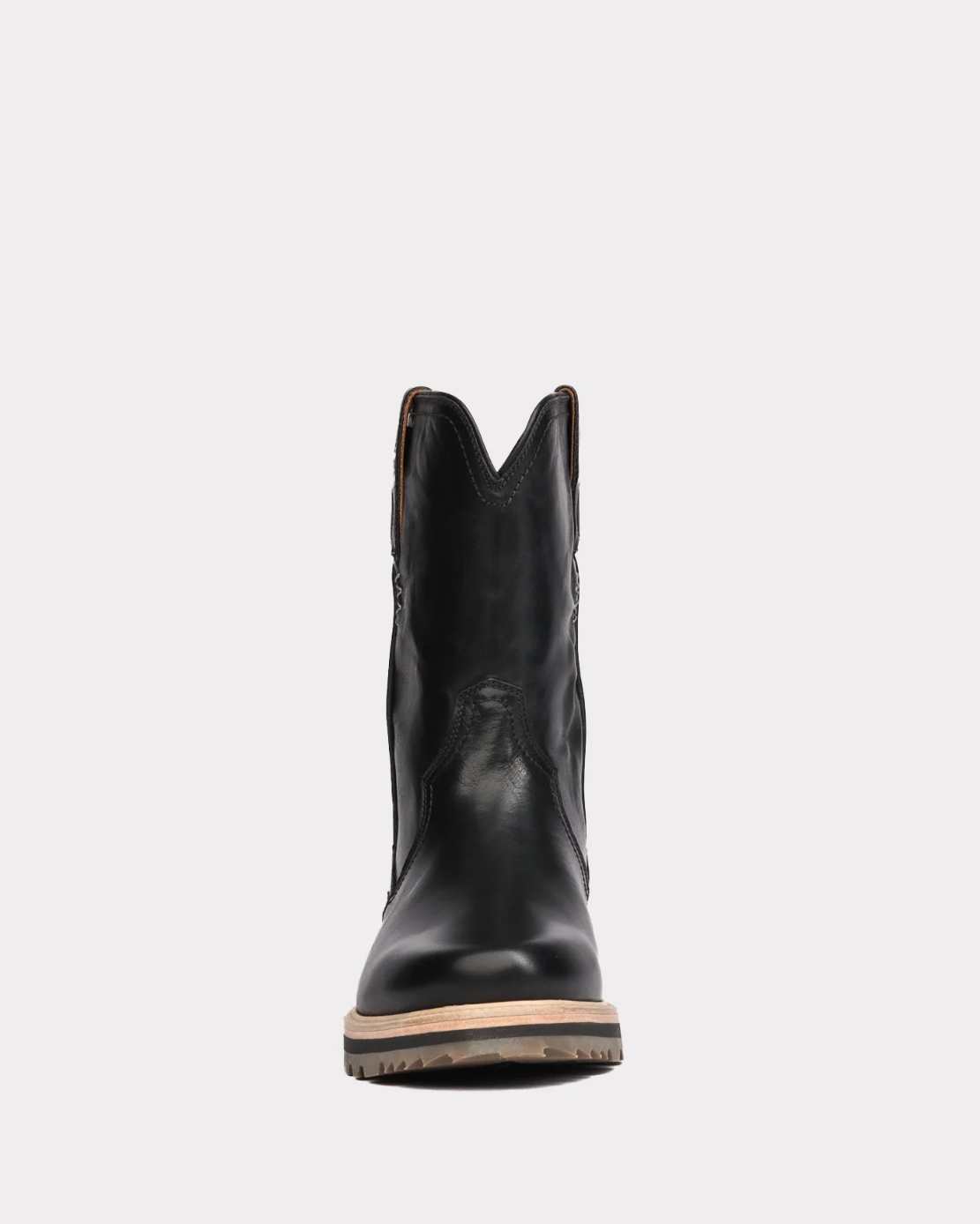 Lucchese: Mens "Ranger" Leather Boots in the colour black, featuring a rugged design with pull straps and a low heel - Texas Western Apparel New Zealand