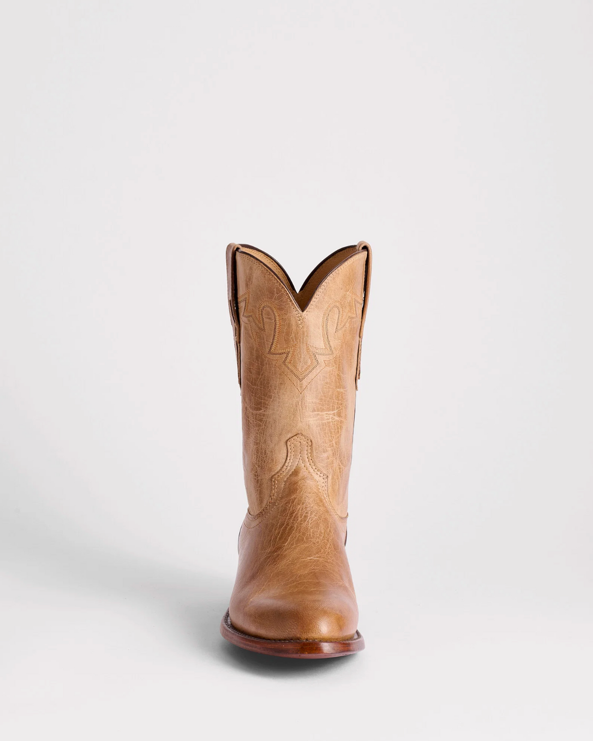 Lucchese: Sunset Roper Cowboy Boots in brown made from Mad Dog Goat Leather, Handmade in Texas - Texas Western New Zealand