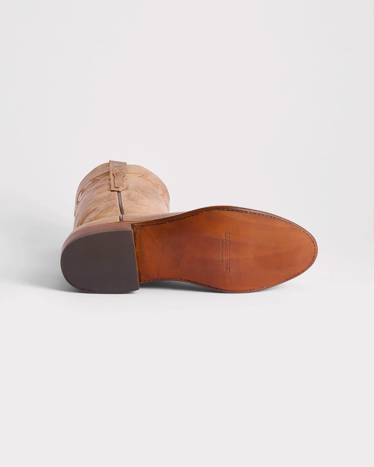 Lucchese: Sunset Roper Cowboy Boots in brown made from Mad Dog Goat Leather, Handmade in Texas - Texas Western New Zealand