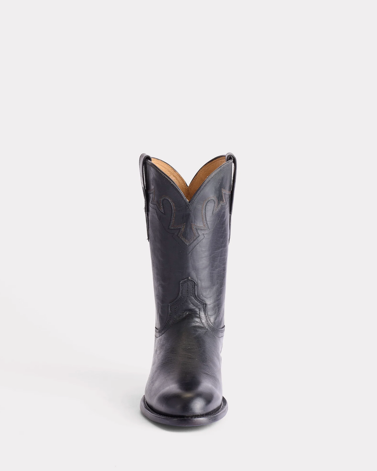 Lucchese: Men's "Sunset" Roper MAde Dog Goat Leather Cowboy Boots in Black handmade in Texas - Texas Western Apparel New Zealand