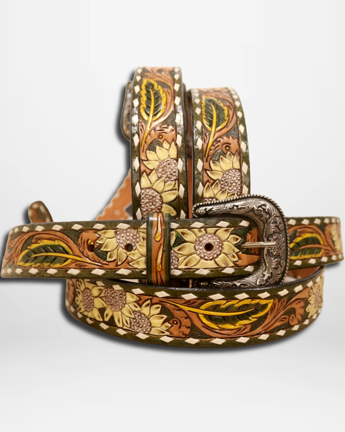 American Darling: Western Sunflower Leather Belt