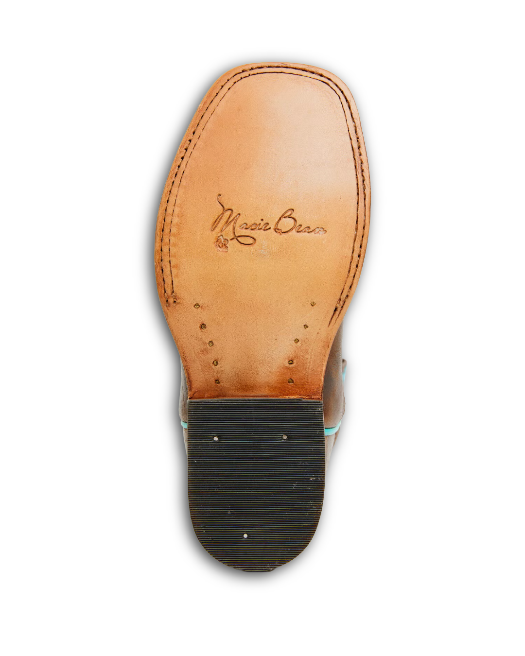Macie Bean Kids: Girls Genuine Leather Cowboy Boots in Brown with a Floral design in pinks and blue - Texas Western New Zealand